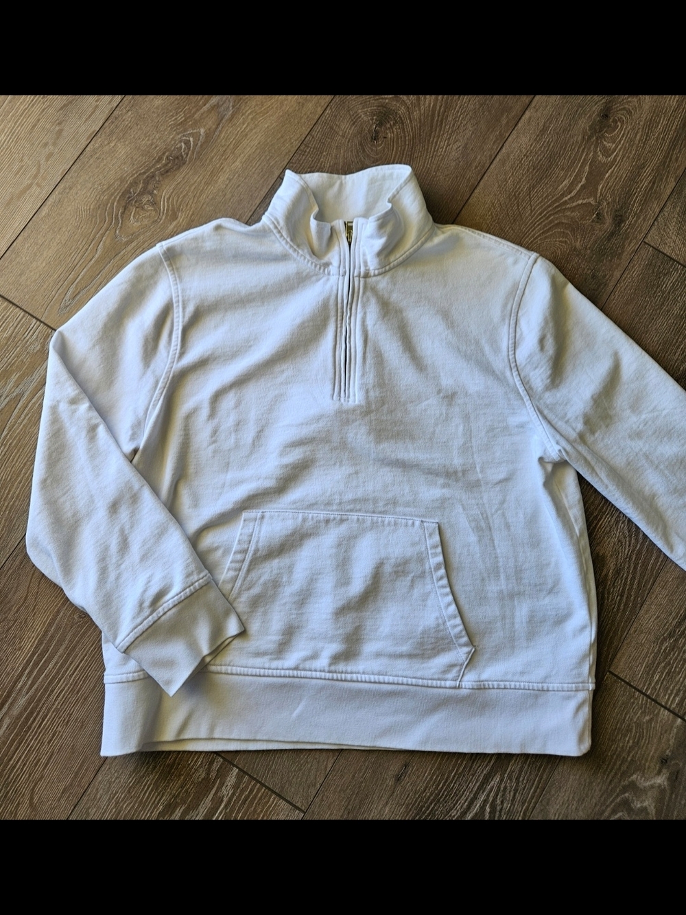 J. Crew White Half-Zip Pullover Sweatshirt